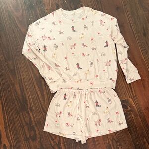 PJ Salvage Cream Pajama Set with Playful Print